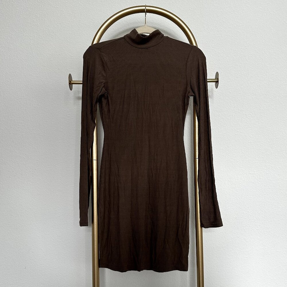 Skims Ribbed Turtle Neck Mini Dress